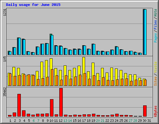 Daily usage for June 2015