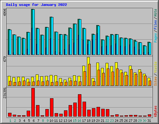 Daily usage for January 2022