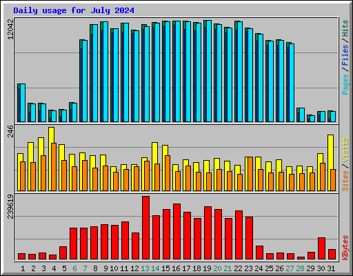 Daily usage for July 2024