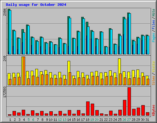 Daily usage for October 2024