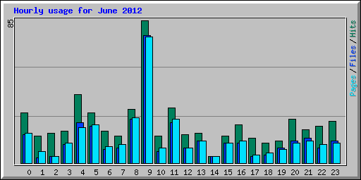 Hourly usage for June 2012