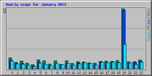 Hourly usage for January 2013