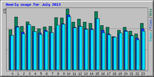 Hourly usage for July 2013