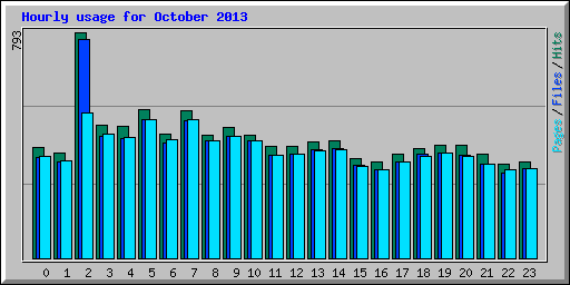 Hourly usage for October 2013
