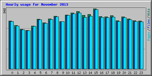 Hourly usage for November 2013