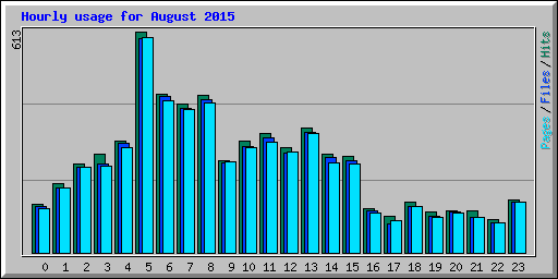 Hourly usage for August 2015