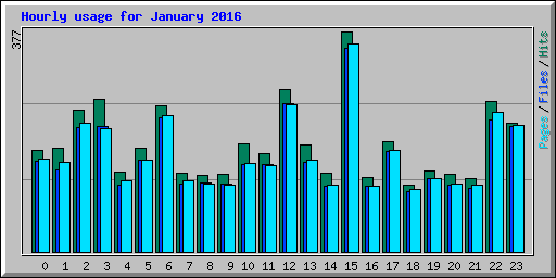 Hourly usage for January 2016