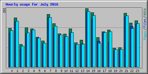 Hourly usage for July 2016