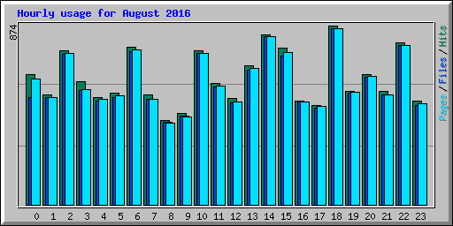 Hourly usage for August 2016