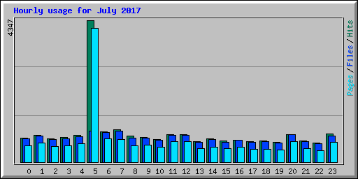 Hourly usage for July 2017