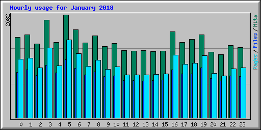 Hourly usage for January 2018