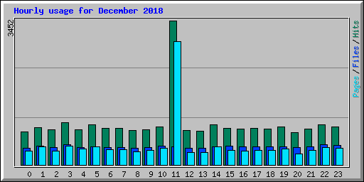 Hourly usage for December 2018