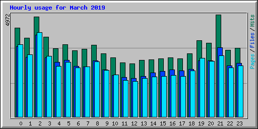 Hourly usage for March 2019