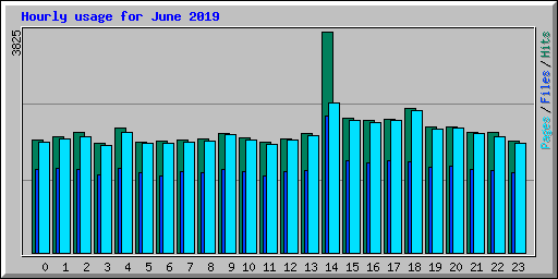 Hourly usage for June 2019