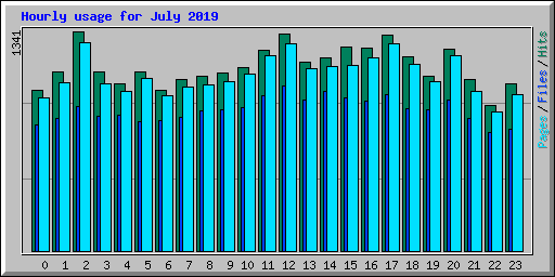 Hourly usage for July 2019