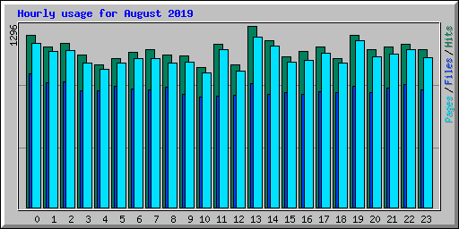 Hourly usage for August 2019