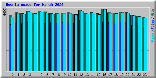 Hourly usage for March 2020