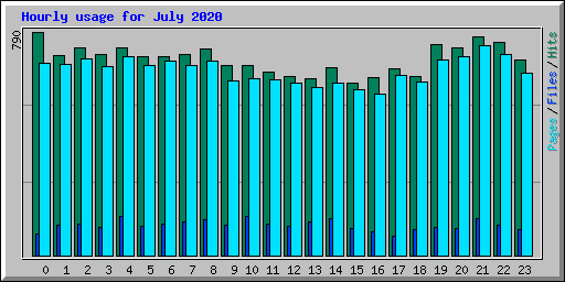 Hourly usage for July 2020