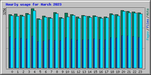 Hourly usage for March 2023